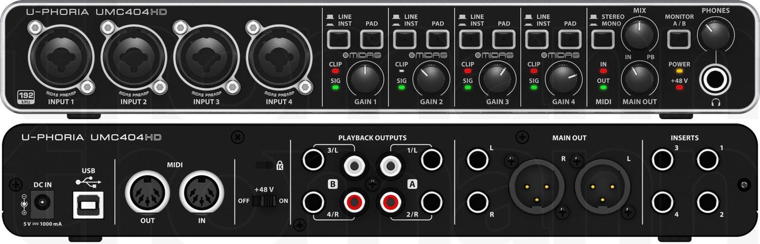 Behringer U-PHORIA UMC404HD Audiophile 4x4, 24-Bit/192 kHz USB Audio/MIDI Interface with Midas Mic Preamplifiers customer photo 1
