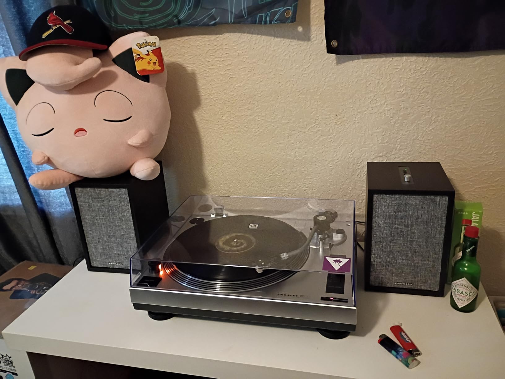 Crosley C100A-SI Record Player, Silver | 2-Speed Turntable, ATN3600L Audio-Technica Cartridge, Standard 1/2
