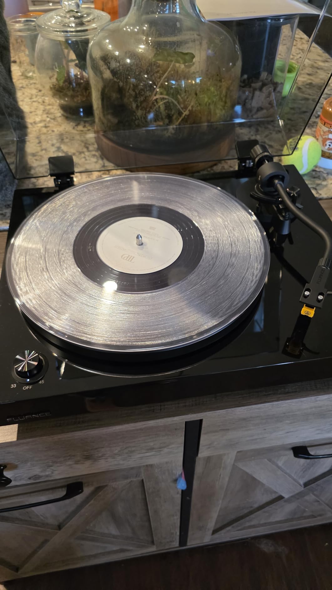 RT80 Classic High Fidelity Vinyl Turntable Record Player with Audio Technica AT91 Cartridge, Belt Drive, Built-in Preamp, Adjustable Counterweight, Solid Wood Plinth - Piano Black customer photo 2