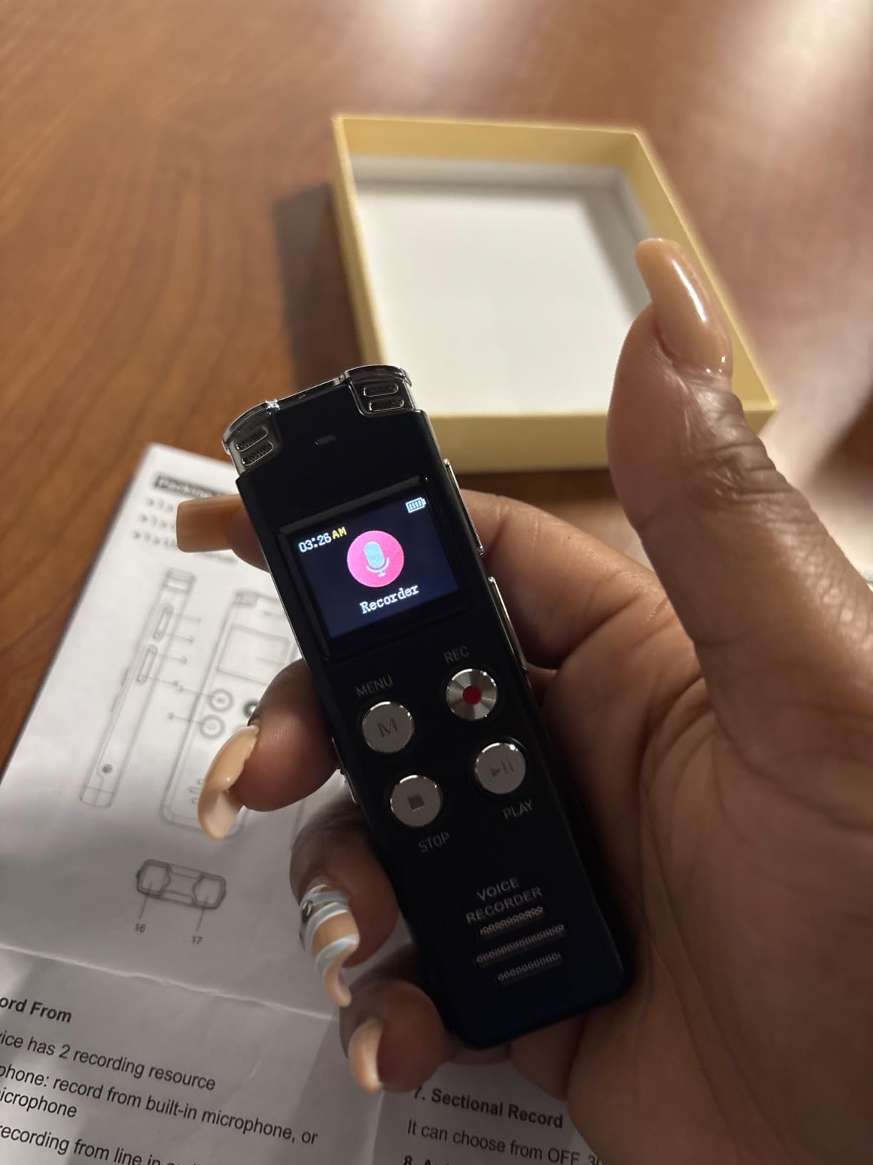 64GB Digital Voice Recorder with Playback: Voice Activated Recorders for Lectures Meetings Interviews - EVISTR Dictaphone Recording Device Tape Recorder Portable Mini, Audio Recorder with USB, MP3 customer photo 2