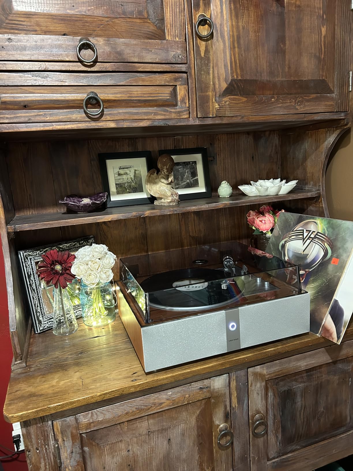 1 BY ONE Fully Automatic Record Player, All-in-One Vinyl Turntable with Automatic Repeat Function, Remote Control, Built in Speakers& DSP, Phono Preamp, AT-3600L Cartridge, Belt Drive 2-Speeds customer photo 2