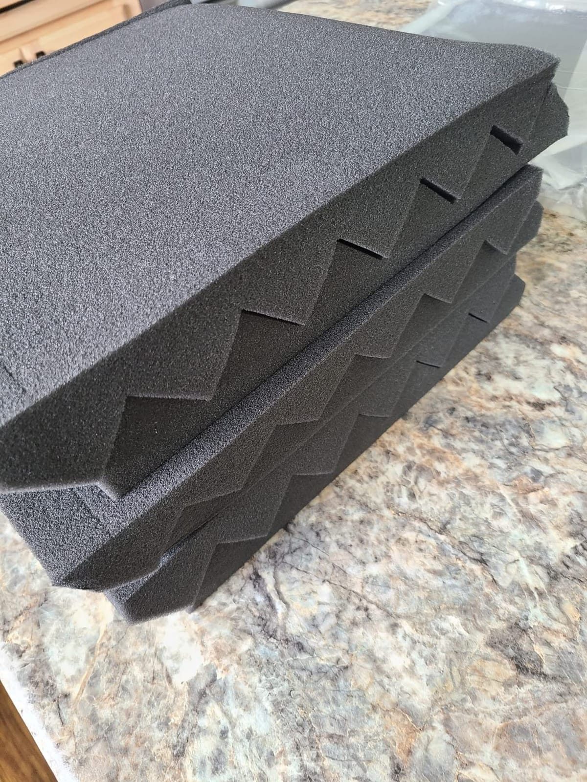 GUERRI Sound Proof Foam Panels - 12 x 12 x 2 Inches 36 Pack Wedges Acoustic Foam Panels Sound Proofing Padding for Walls and Ceiling High Density Foam Studio Foam (Black) customer photo 1
