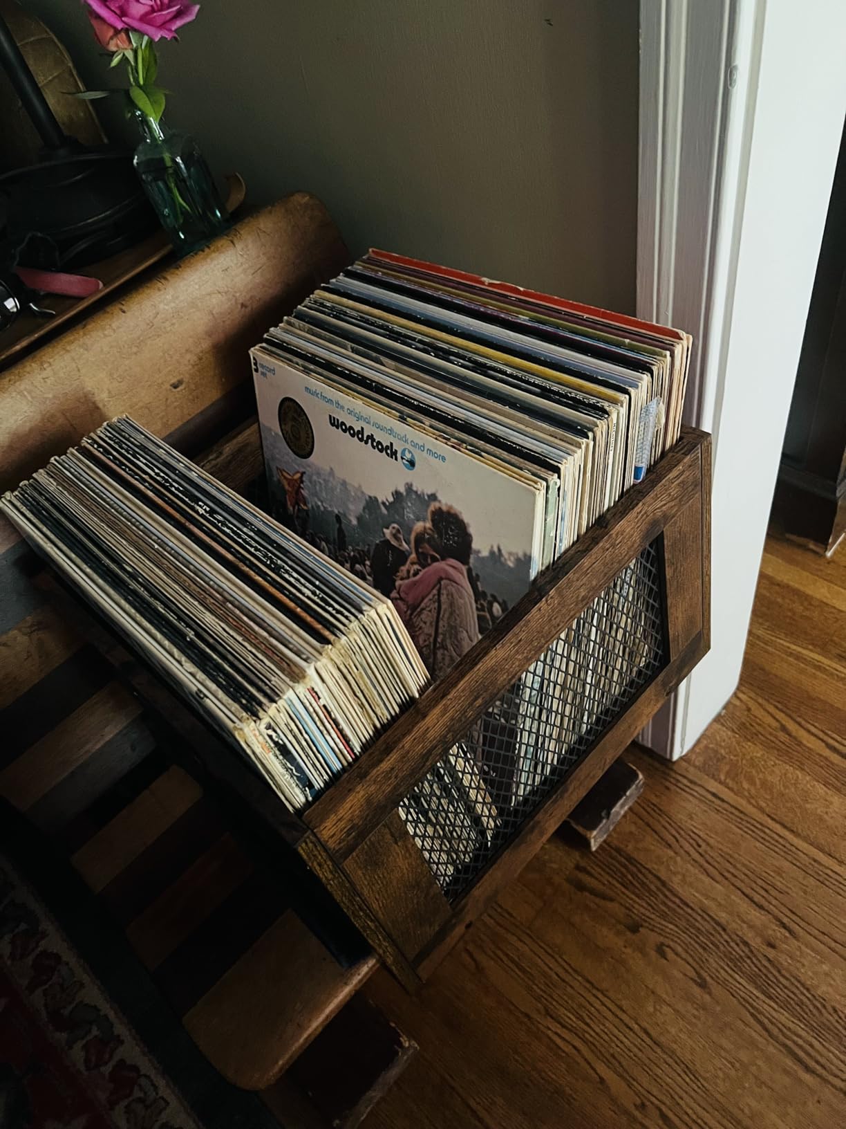 3IngSeagulls Vinyl Record Storage Crate Wooden Record Holder, Classic Cube Record Organizer Storage 100+ Records, Brown Color Vinyl Record Holder for Albums Super Easy to Assemble customer photo 2