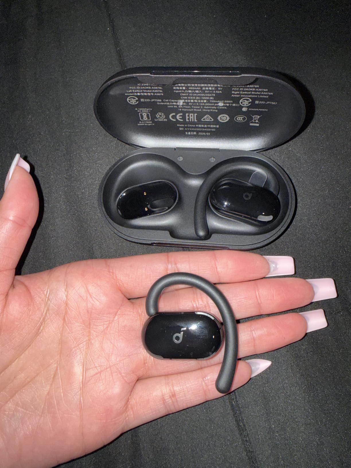 Soundcore V20i by Anker Open Ear Earbuds, Open Ear Headphones True Wireless | Adjustable Hooks, Ultra-Comfort, Snug Fit, Power Sound, Clear Calls, IP55, 36H Playtime, Bluetooth 5.4, Multipoint Connection customer photo 2