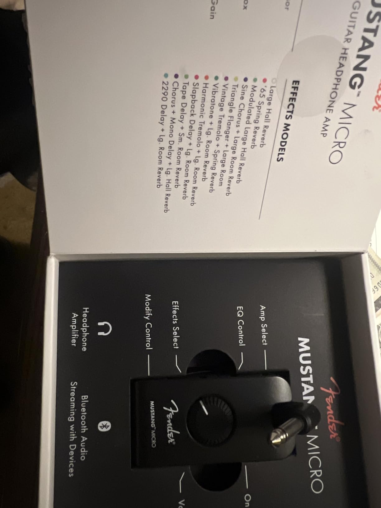 Fender Mustang Micro Plus Headphone Guitar Amplifier, 25 Amp Models, 25 Effects, 100 Presets, Onboard Tuner, Bluetooth, USB Recording, Tone App, with 2-Year Warranty | 25 Amp and 25 Effects, 100 Editable Presets, Onboard Tuner, Bluetooth Streaming, USB-C Recording, Fender Tone App customer photo 1