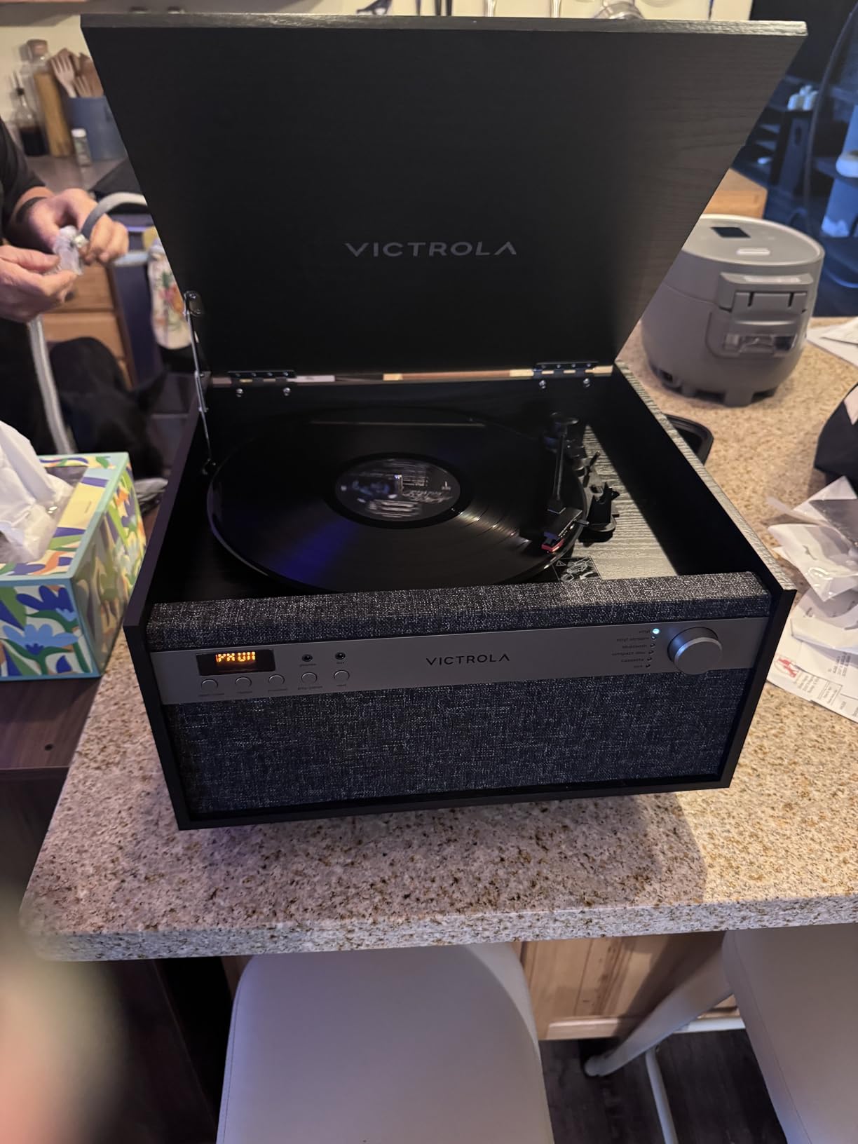 Victrola Century - 6-in-1 Bluetooth Record Player - Walnut | Mid-century music center plays vinyl, CD, cassette and aux, VINYLSTREAM streams records to Bluetooth speakers customer photo 2
