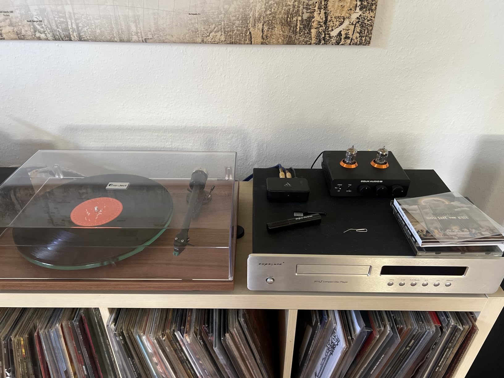 Douk Audio P7 Phono Preamp: Vacuum Tube Turntable Preamplifier with Balanced XLR Output, High-Pass Filter, Bass & Treble Control, Bypass for MM Record Player, Amplifier, Speaker customer photo 1