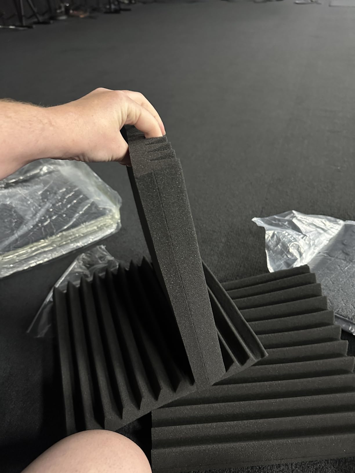50 Pack Sound Proof Foam Panels for Walls, 2 X 12 X 12 Inches Acoustic Foam Panels, High Density Acoustic Panels Sound Absorbing, Noise Cancelling Studio Wedges, Black (NOT INCLUDE ADHESIVE) customer photo 2